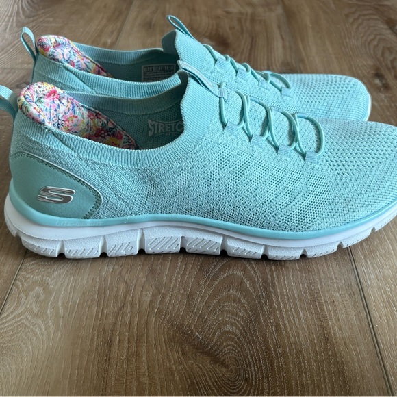 Women's Light Blue Skechers - Picture 3 of 5
